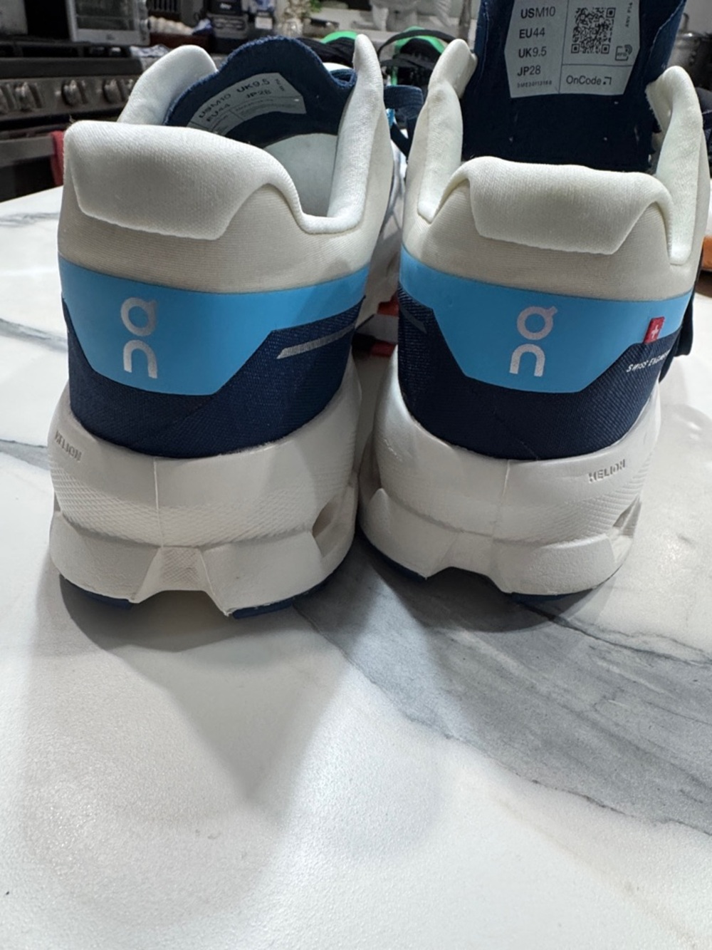 On Running Cloudsurfer Lightweight Running Shoes - White & Blue - Picture 8 of 9